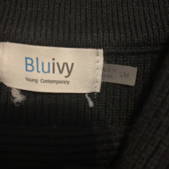 Pink Blush Funnel Neck Black Maternity sweater. S/m - Picture 4 of 8